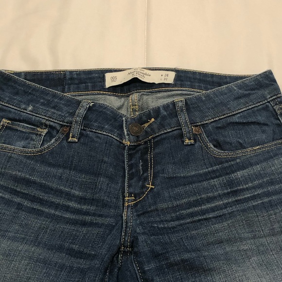 Abercrombie Women’s Flared Blue Jeans 👖Vintage Y2K EUC Size 00S - Picture 3 of 7